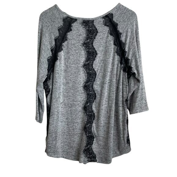 Lane Bryant‎ Women Sweater 14/16 Black Lace Trim Fairygoth Y2K Retro Boho Chic - Picture 3 of 13